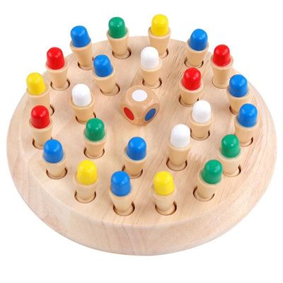 5.5cm Wooden Montessori Baby Toys Memory Matchstick Chess Game