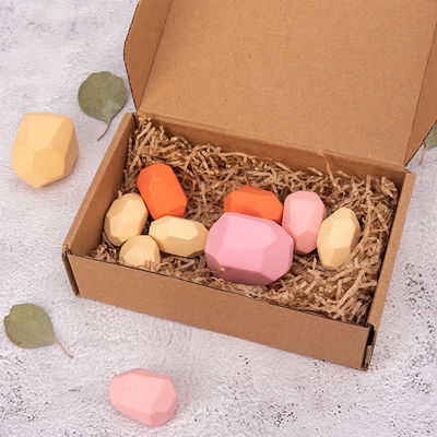 Children Nordic 4cm Architecture Wooden Building Blocks Stone Stacking Game Toy