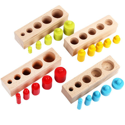 3cm Sensory Cylinder Socket Montessori Knobbed Cylinder Blocks Preschool