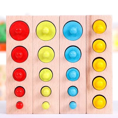 3cm Sensory Cylinder Socket Montessori Knobbed Cylinder Blocks Preschool