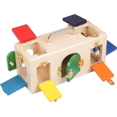 Lock Box 13.5cm Wooden Montessori Baby Toys Educational Wooden Puzzles