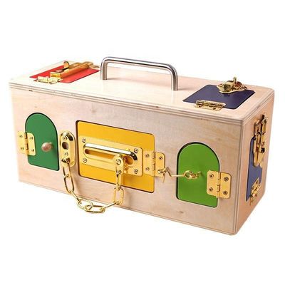 Lock Box 13.5cm Wooden Montessori Baby Toys Educational Wooden Puzzles