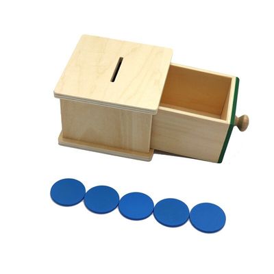 12cm Sensory Wooden Montessori Baby Toys Montessori Drawer Box Colored Beechwood