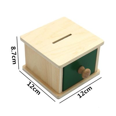 12cm Sensory Wooden Montessori Baby Toys Montessori Drawer Box Colored Beechwood