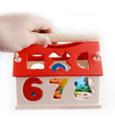 Sorting Math 12.5cm Geometric Wooden Blocks Stacking Educational