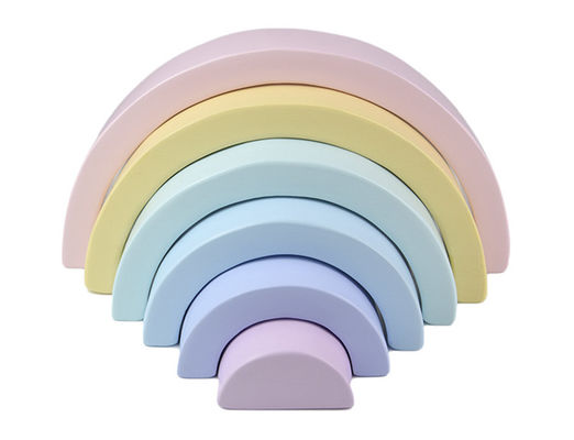 Seven Color 13.5cm Wooden Rainbow Stacker Toy Jengle Arched