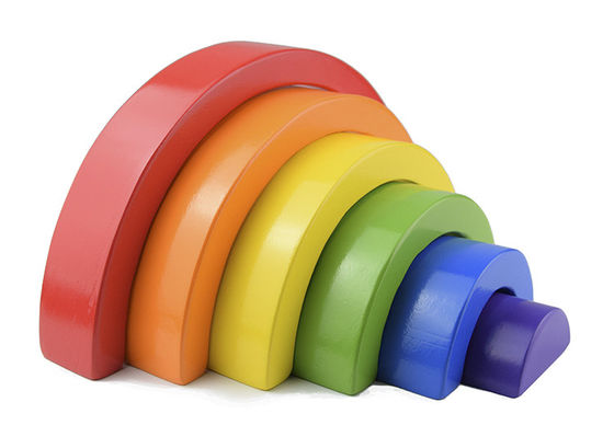 Seven Color 13.5cm Wooden Rainbow Stacker Toy Jengle Arched