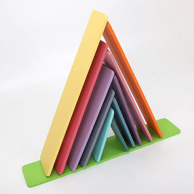 11 Lot Burlywood Wooden Rainbow Stacker Toy Macaron Beech
