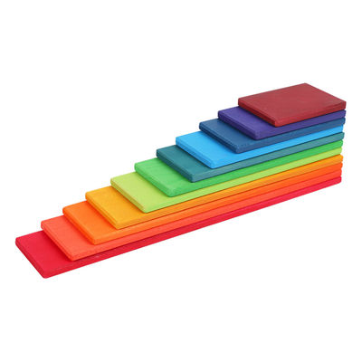 11 Lot Burlywood Wooden Rainbow Stacker Toy Macaron Beech