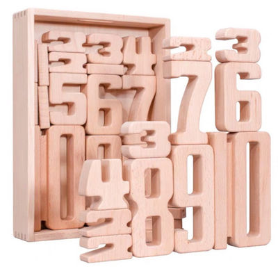 Educational Wooden Alphabet And Number Blocks Math Digital Toys ISO9001