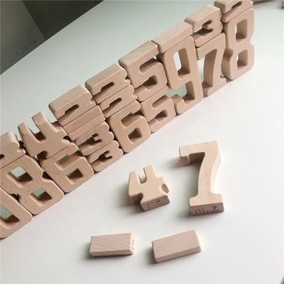 Educational Wooden Alphabet And Number Blocks Math Digital Toys ISO9001