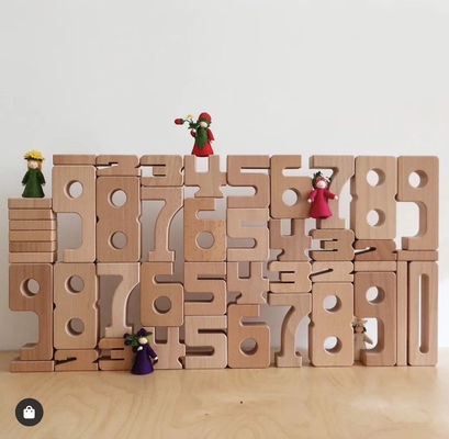 Educational Wooden Alphabet And Number Blocks Math Digital Toys ISO9001