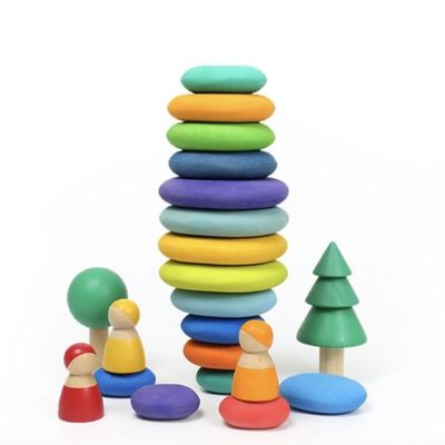 32pcs Digital Number Wooden Building Blocks Balance Blocks For Toddlers