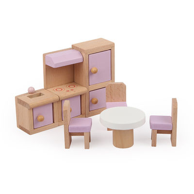 Classical 10.5cm Natural Mini Wooden Doll House Toys Furniture