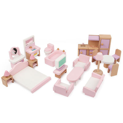 Classical 10.5cm Natural Mini Wooden Doll House Toys Furniture