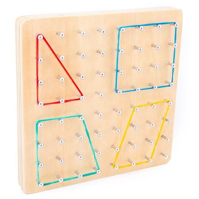 Kids 15cm Tie Nail Wooden Math Toy Math Wooden Blocks Montessori Graphic Board