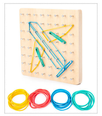 Kids 15cm Tie Nail Wooden Math Toy Math Wooden Blocks Montessori Graphic Board