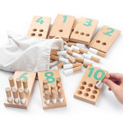 Digital 8cm Jigsaw Wooden Number Blocks Toys Baby Educational Toys