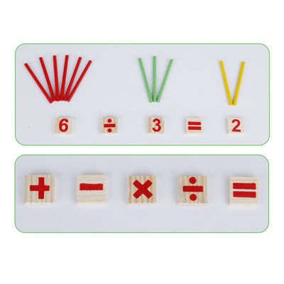 Number Digital 23cm Wooden Math Toy Montessori Counting Blocks Non Toxic