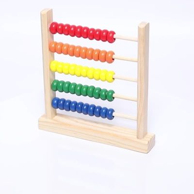3D Geometric 15cm Wooden Bead Counting Abacus Child Toy Numbers Counting