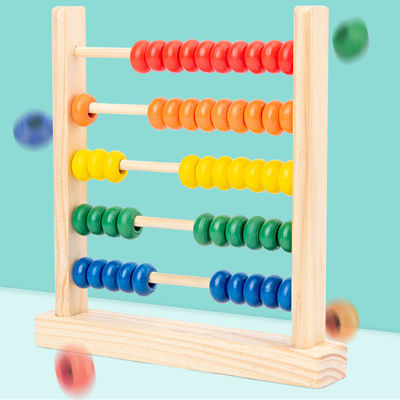 3D Geometric 15cm Wooden Bead Counting Abacus Child Toy Numbers Counting