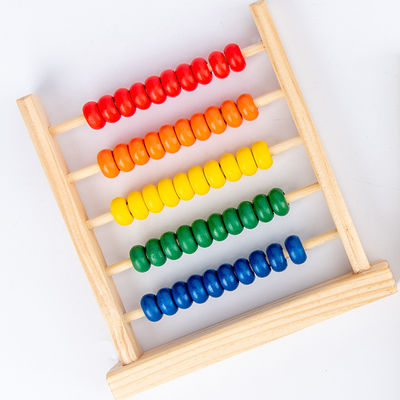 3D Geometric 15cm Wooden Bead Counting Abacus Child Toy Numbers Counting