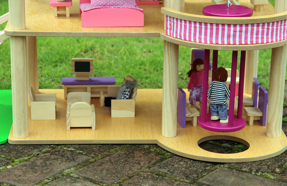 Children ISO9001 Castle Wooden Doll House Toys  Dream House