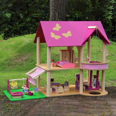 Children ISO9001 Castle Wooden Doll House Toys  Dream House