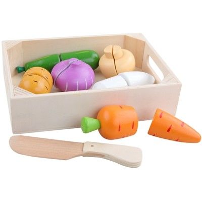 4.5cm Wooden Fruit Cutting Set Vegetables Kitchen Role Play Set