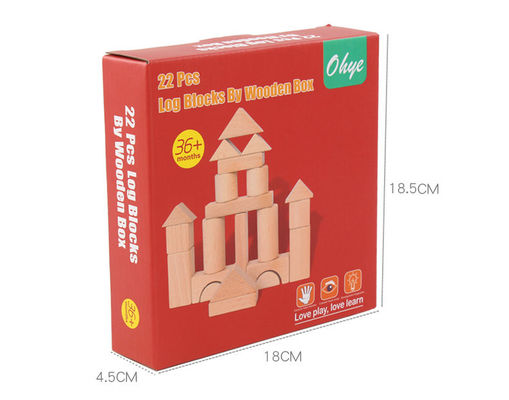 Large 22PCS Jumbo Wooden Building Blocks Classic Castle 17.5cm