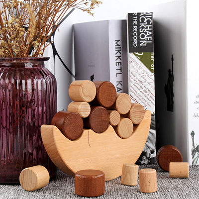 Montessori Moon Small Wooden Building Blocks Target Beech Balance
