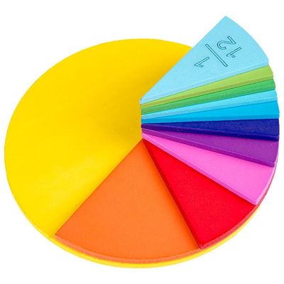 Card Math 11Pcs Number Puzzle Board Wooden Fraction Puzzle Teaching Aids