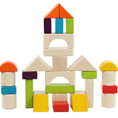 Big 15cm Castle Wooden Building Blocks Toy Stacking 30 Pieces