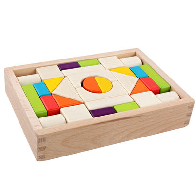 Big 15cm Castle Wooden Building Blocks Toy Stacking 30 Pieces