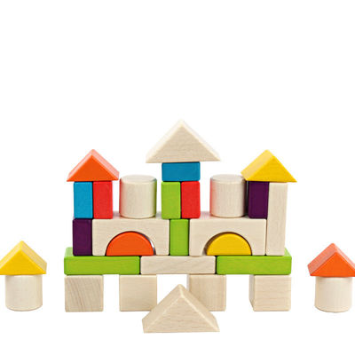 Big 15cm Castle Wooden Building Blocks Toy Stacking 30 Pieces