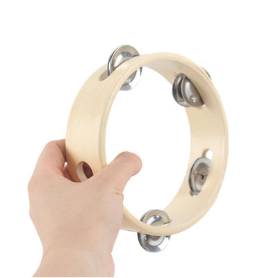 BeBe 15cm Wooden Musical Toys Handbell Wooden Tambourine Baby