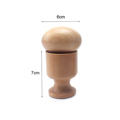 Handbell  6 Inch Wooden Teethers Safe Tambor Beech Wood Teether