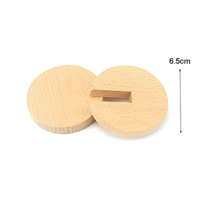 Handbell  6 Inch Wooden Teethers Safe Tambor Beech Wood Teether