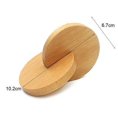 Handbell  6 Inch Wooden Teethers Safe Tambor Beech Wood Teether