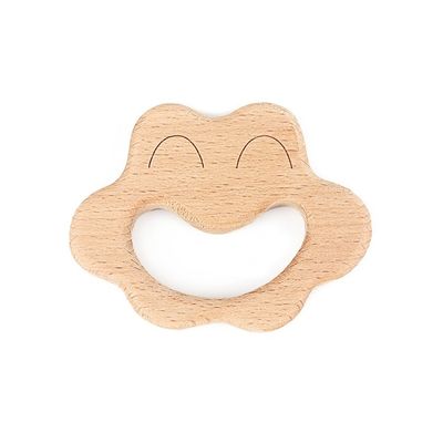 Handbell  6 Inch Wooden Teethers Safe Tambor Beech Wood Teether