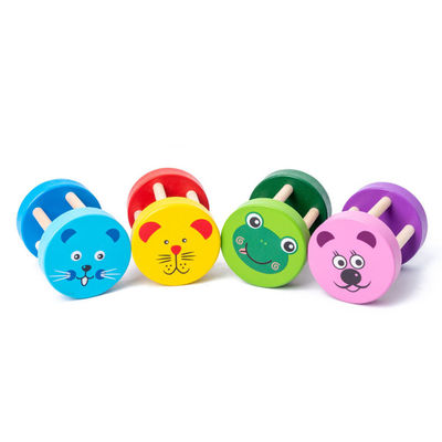 Montessori Rattle 1.9in Wooden Musical Toys Baby Wooden Instrument Set