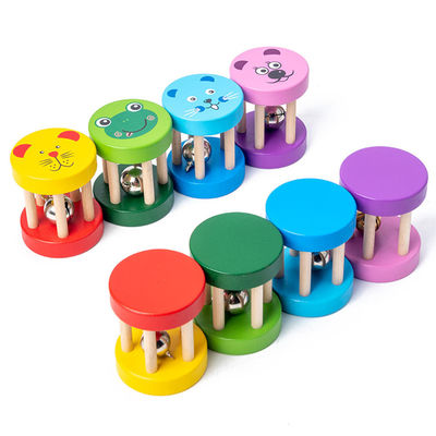 Montessori Rattle 1.9in Wooden Musical Toys Baby Wooden Instrument Set