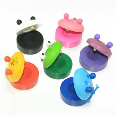 Castanets 2.5cm Wooden Clapper Toy Handle Musical Instruments