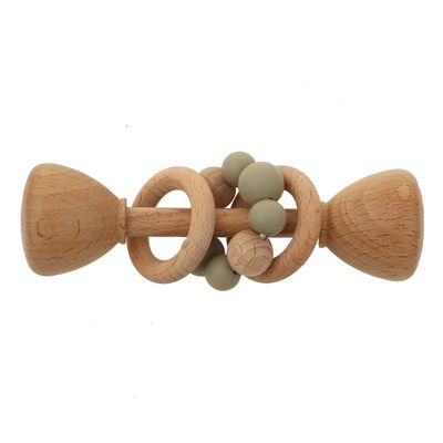 Rabbit 5.12in Beech Wood Teether Natural Wooden Bunny Teether