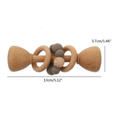 Rabbit 5.12in Beech Wood Teether Natural Wooden Bunny Teether