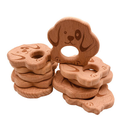 Necklace Pendant Wooden Teething Toy ISO9001 Wooden Animal Teether