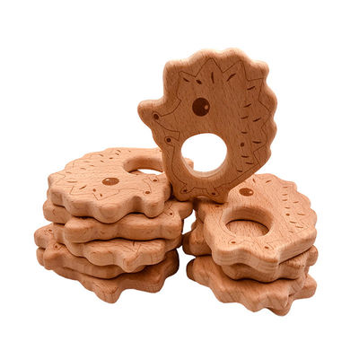 Necklace Pendant Wooden Teething Toy ISO9001 Wooden Animal Teether