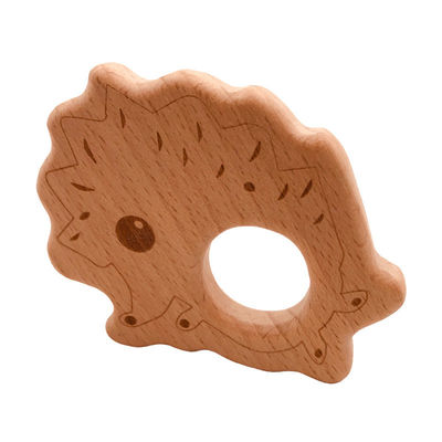 Necklace Pendant Wooden Teething Toy ISO9001 Wooden Animal Teether