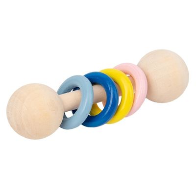 Gym Rodent 10.7cm Wooden Rattle Ring Montessori Wooden Teethers Safe