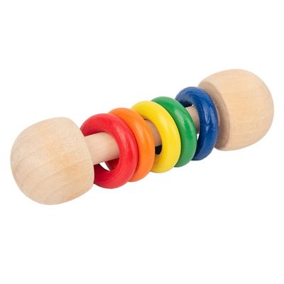 Gym Rodent 10.7cm Wooden Rattle Ring Montessori Wooden Teethers Safe